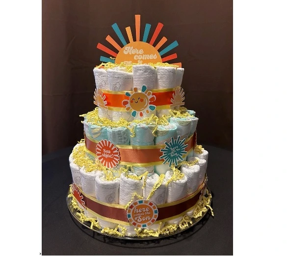 Here Comes the Son Diaper Cake